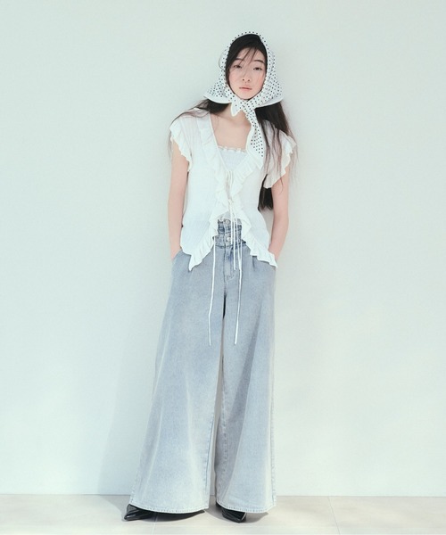 Heather（ヘザー） ニット セーター フリルノースリーブニット 497356