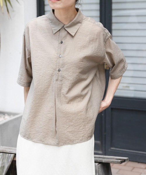 ブラウス シャツ FORK＆SPOON　Nylon Woolプルオーバーシャツ レディース FORK&SPOON ブラウス シャツ FORK＆SPOON Nylon Woolプル