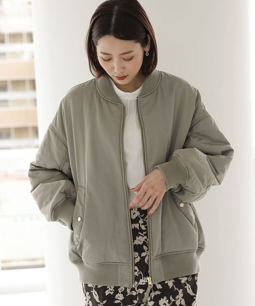 「GLOBAL WORK」 ジップアップブルゾン MEDIUM カーキ レディース_画像8