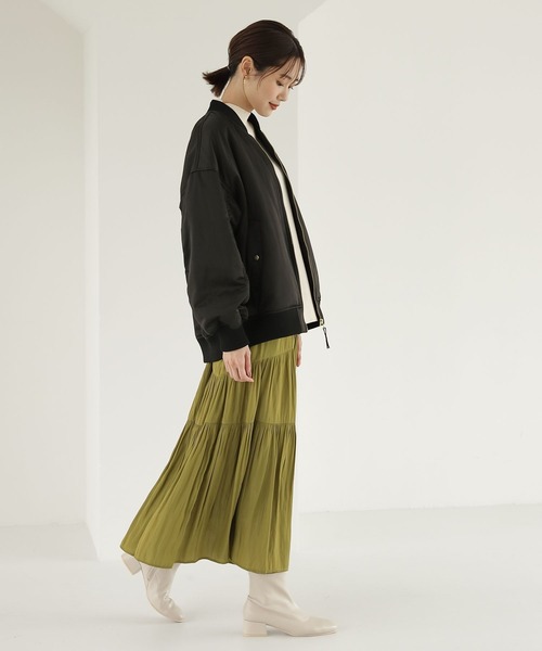 「GLOBAL WORK」 ジップアップブルゾン MEDIUM カーキ レディース_画像9