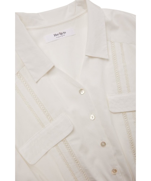 新品Herlipt長袖シャツLaceTrimmingCottonShirt白M 新品Herlipt長袖シャツLaceTrimmingCottonShirt白M - メルカリ