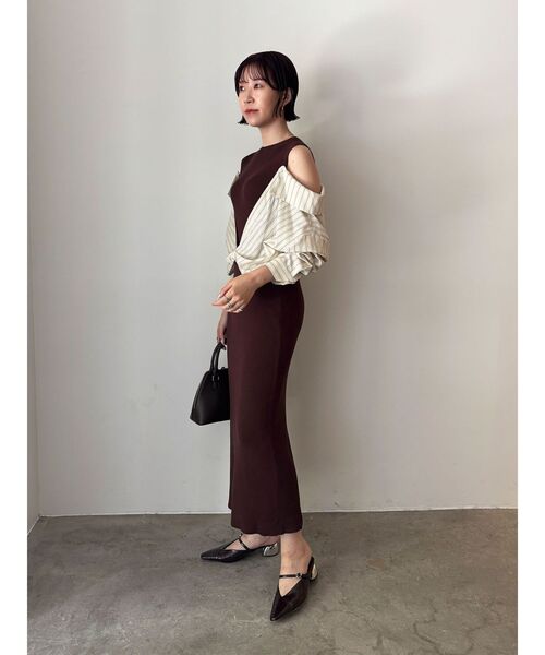 LAGUNAMOON（ラグナムーン） ワンピース シャツドッキングリブニット