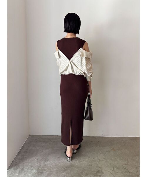 LAGUNAMOON（ラグナムーン） ワンピース シャツドッキングリブニット