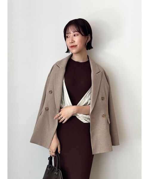 LAGUNAMOON（ラグナムーン） ワンピース シャツドッキングリブニット