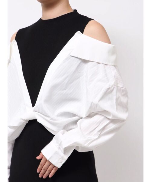 LAGUNAMOON（ラグナムーン） ワンピース シャツドッキングリブニット