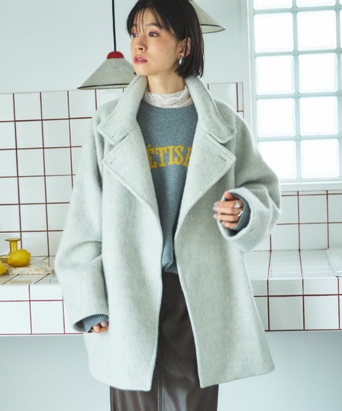 ドゥ アルシーヴ（Doux archives）/シャギースタンドオーバーコート DOUX ARCHIVES（ドゥアルシーヴ） コート アウター シャギースタンド