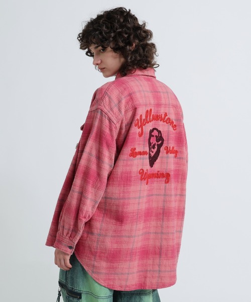 ブラウス シャツ EMBROIDERY CHECK SHIRT/刺繍チェックシャツ レディース