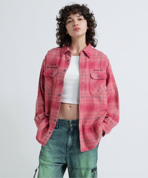 AVIREX（アヴィレックス） ブラウス シャツ EMBROIDERY CHECK SHIRT 