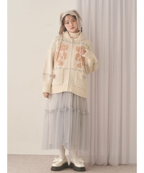 merry jenny（メリージェニー） カーディガン bear cowichan knit