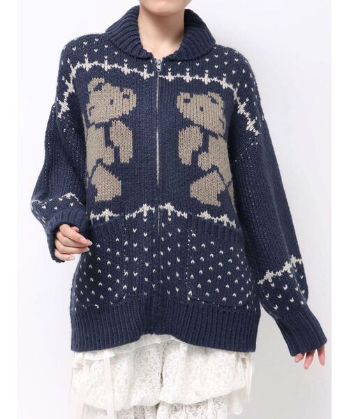 merry jenny（メリージェニー） カーディガン bear cowichan knit