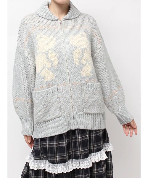 merry jenny bear cowichan knit 赤 ボルドー くま bear cowichan knit｜メリージェニー（merry jenny）アウトレット公式