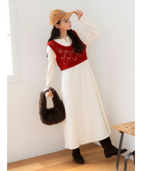 Ungrid（アングリッド） ワンピース ニットレイヤードワンピース