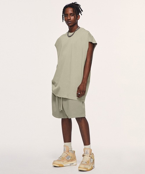 「CORPUS TOKYO」 ノースリーブトップス 1 オートミール メンズ_画像9