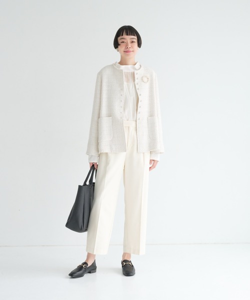 ピュアルセシン　ブラック　ノーカラージャケット pual ce cin 「PUAL CE CIN」 ノーカラージャケット FREE