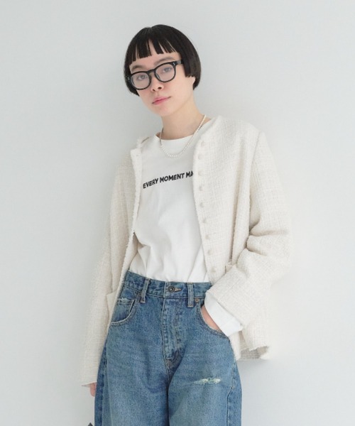 pual ce cin 「PUAL CE CIN」 ノーカラージャケット FREE ブラック