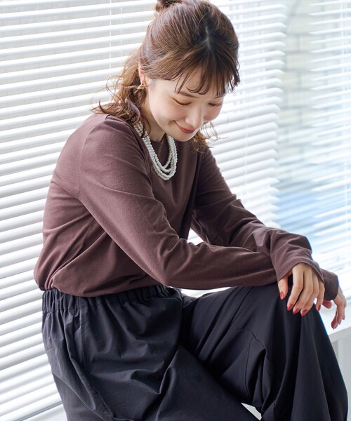 【サックスブルー】コットンナイロンシアークルーネックプルオーバー coen（コーエン） tシャツ 「再入荷・新色登場」コットンナイロン