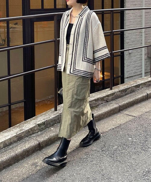 「fredy emue」 7分袖シャツ 38 ブラック系その他 レディース_画像4