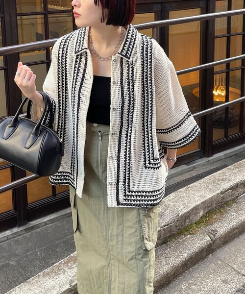 「fredy emue」 7分袖シャツ 38 ブラック系その他 レディース_画像5