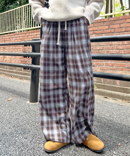 パンツ チェックイージーパンツ レディース : ZOZOTOWN Yahoo!店