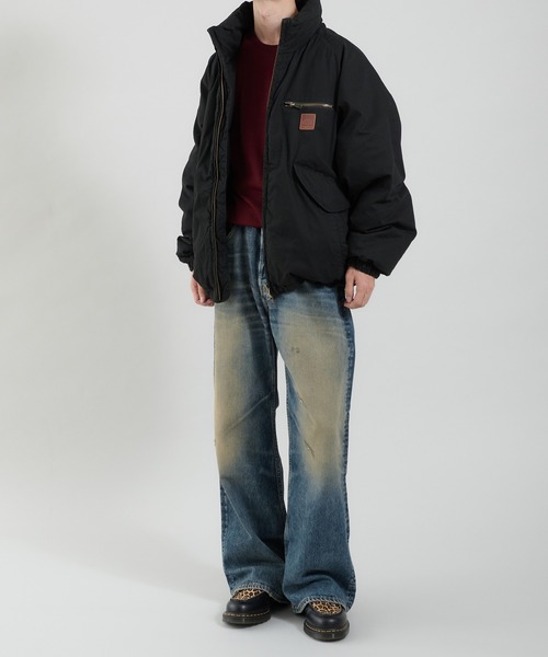 Perushu ブルゾン アウター ライトダック中綿ボリュームスタンドネック