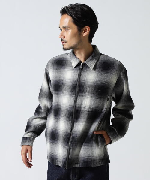 AVIREX（アヴィレックス） シャツ OMBRE CHECK ZIP UP SHIRT