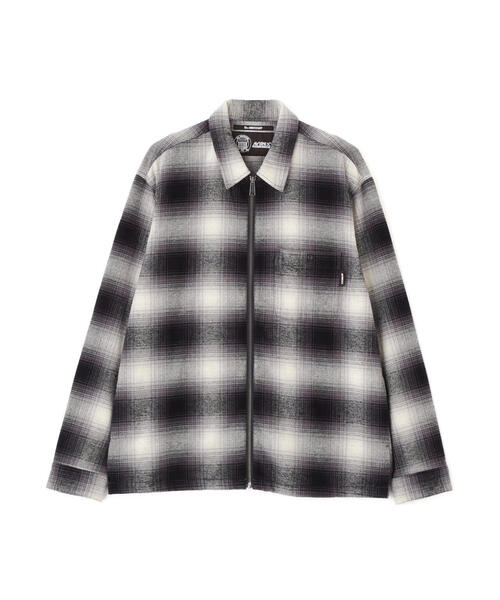 AVIREX（アヴィレックス） シャツ OMBRE CHECK ZIP UP SHIRT