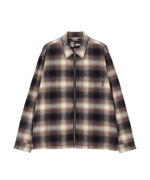AVIREX（アヴィレックス） シャツ OMBRE CHECK ZIP UP SHIRT