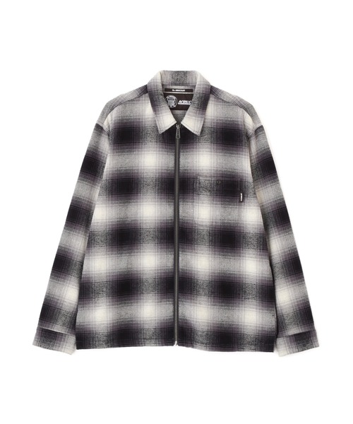 AVIREX（アヴィレックス） シャツ OMBRE CHECK ZIP UP SHIRT