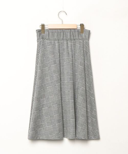 「en recre」 チェック柄フレアスカート 38 ブラック レディース_画像2