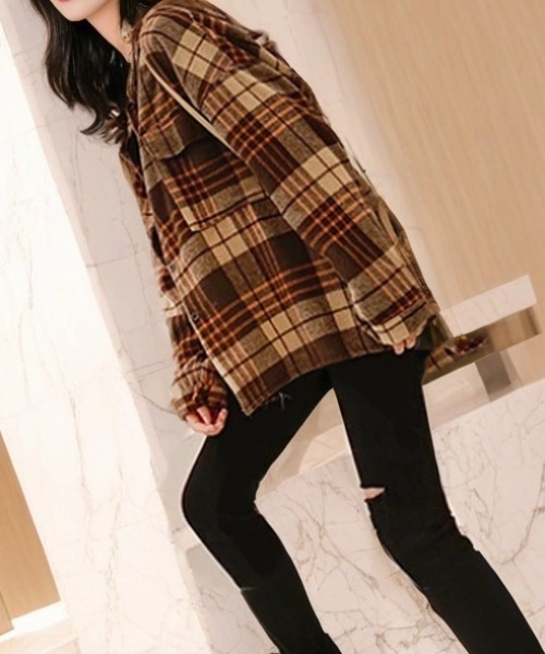 cammie ブラウス シャツ 起毛チェックシャツ レディース : ZOZOTOWN