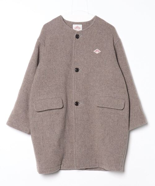 Danton（ダントン） ノーカラーコート 38 ベージュ レディース