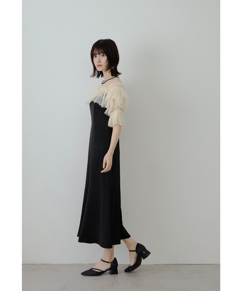 niana（ニアナ） ドレス チュールフリルサテンフレアドレス パーティー