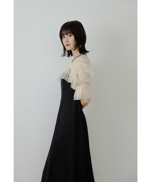 niana（ニアナ） ドレス チュールフリルサテンフレアドレス パーティー