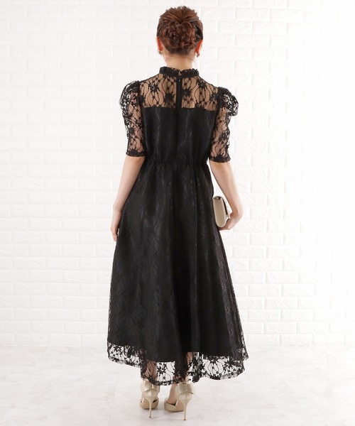 「Lace Ladies」 半袖ワンピース M ブラック レディース_画像4