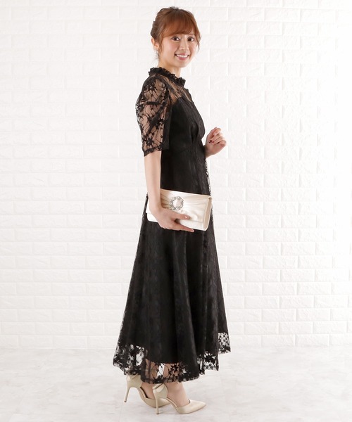 「Lace Ladies」 半袖ワンピース M ブラック レディース_画像5