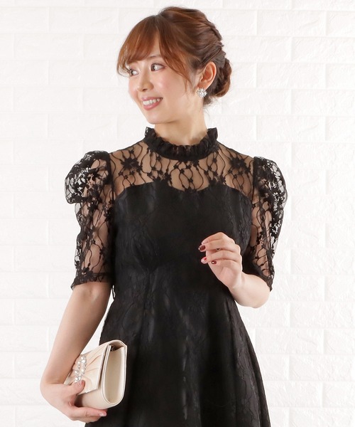 「Lace Ladies」 半袖ワンピース M ブラック レディース_画像8