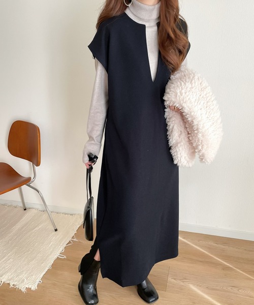 「classicalelf」 ノースリーブワンピース MEDIUM ブラック レディース_画像9