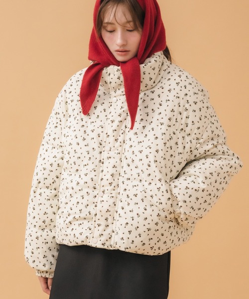 HEILIS（ヘイリス） ダウンコート ダウンジャケット コーデュロイ花柄