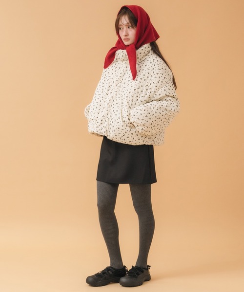 HEILIS（ヘイリス） ダウンコート ダウンジャケット コーデュロイ花柄