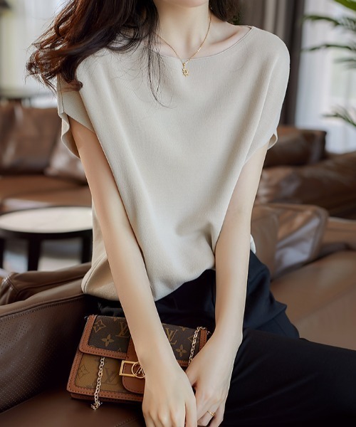 「ABITOKYO」 ノースリーブニット FREE ブラック レディース_画像3