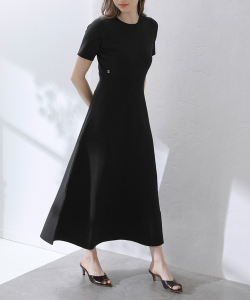 「La TOTALITE」 ニットワンピース 36 ベージュ レディース_画像3