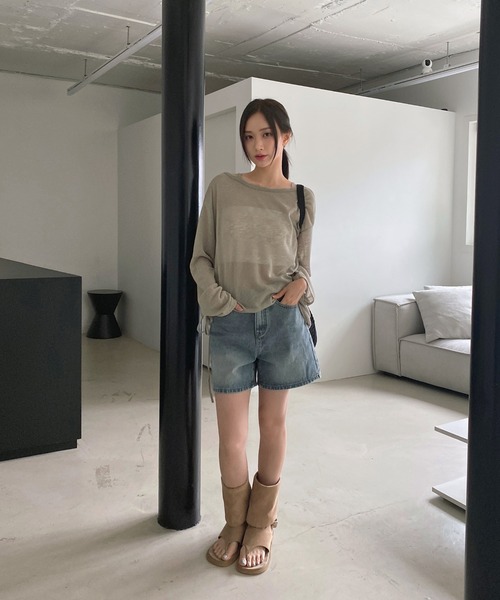 「by muni:r」 長袖カットソー FREE ブラック レディース_画像2