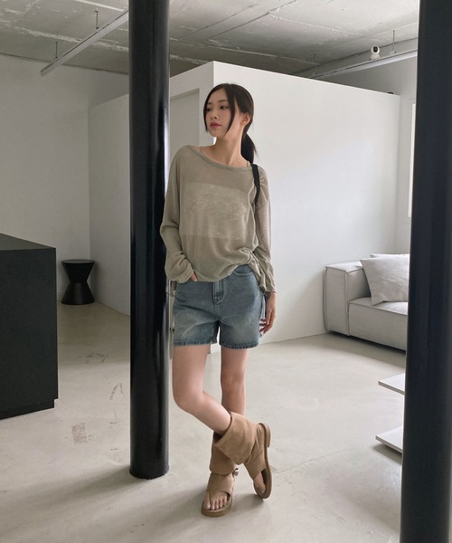 「by muni:r」 長袖カットソー FREE ブラック レディース_画像3