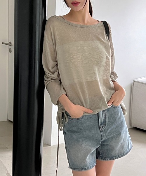 「by muni:r」 長袖カットソー FREE ブラック レディース_画像4