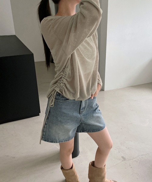 「by muni:r」 長袖カットソー FREE ブラック レディース_画像5