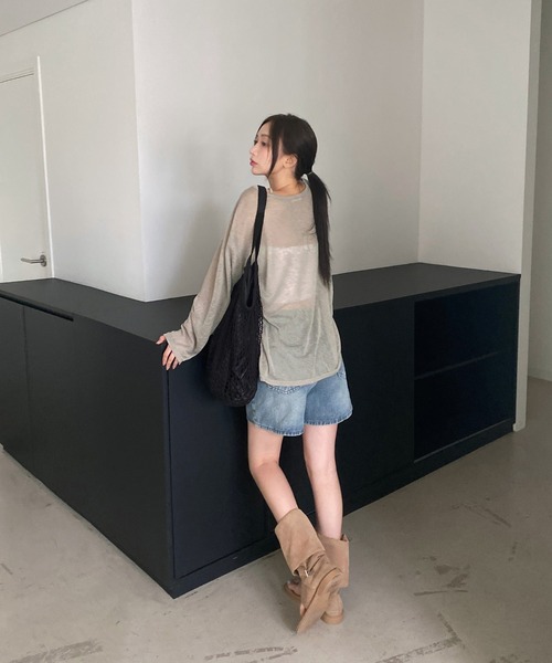 「by muni:r」 長袖カットソー FREE ブラック レディース_画像8