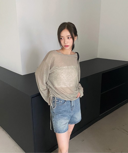 「by muni:r」 長袖カットソー FREE ブラック レディース_画像9