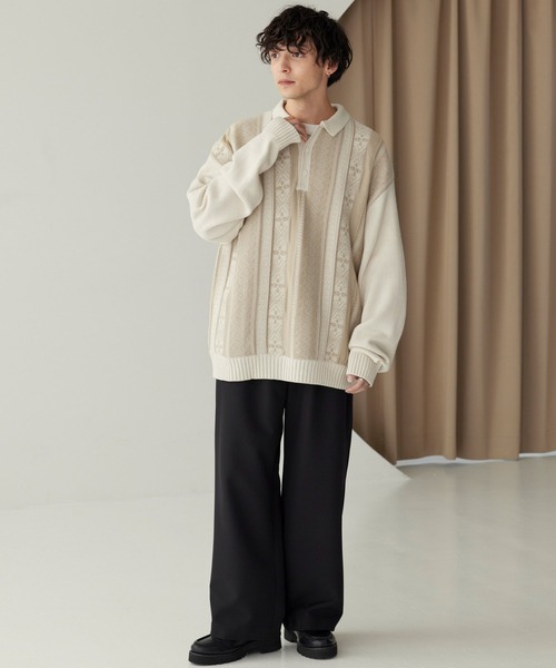 「MONO-MART」 長袖ニット L ネイビー メンズ_画像4