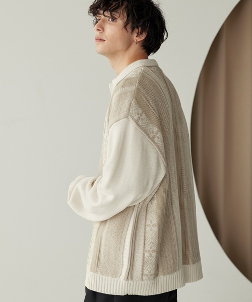 「MONO-MART」 長袖ニット L ネイビー メンズ_画像7