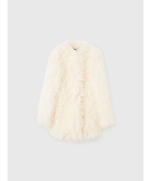 anuans（アニュアンス） ノーカラーコート コート ECOPELボリューム